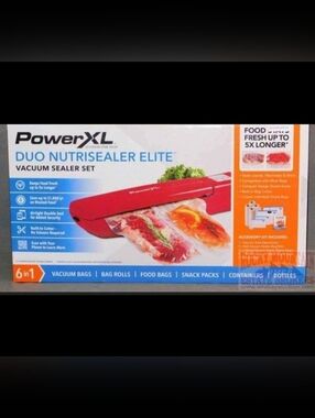 Power XL Duo Nutrisealer Red Food Vacuum Sealer Machine New-Open Box